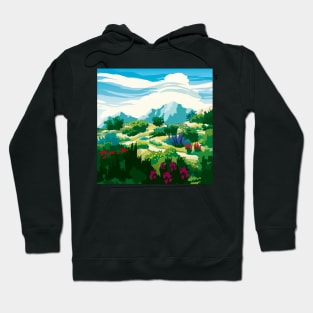 Colorful Mountain Landscape Hoodie